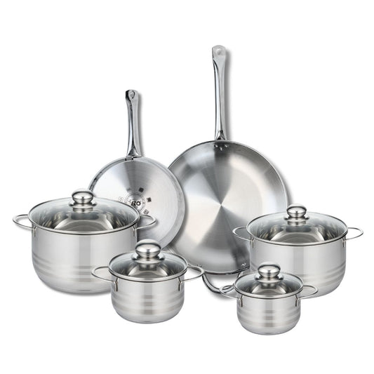 Ensemble de 2 Poêles de cuisson 24 et 32 cm et 4 faitouts 14, 16, 20 et 24 cm Elo Profi Brillant