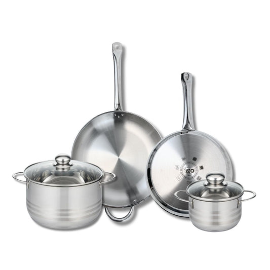 Ensemble de 2 Poêles de cuisson 28 et 32 cm et 2 faitouts 16 et 24 cm Elo Profi Brillant
