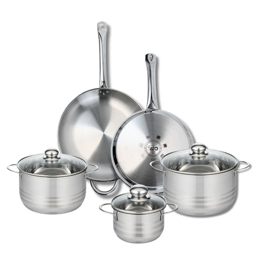 Ensemble de 2 Poêles de cuisson 28 et 32 cm et 3 faitouts 16, 20 et 24 cm Elo Profi Brillant