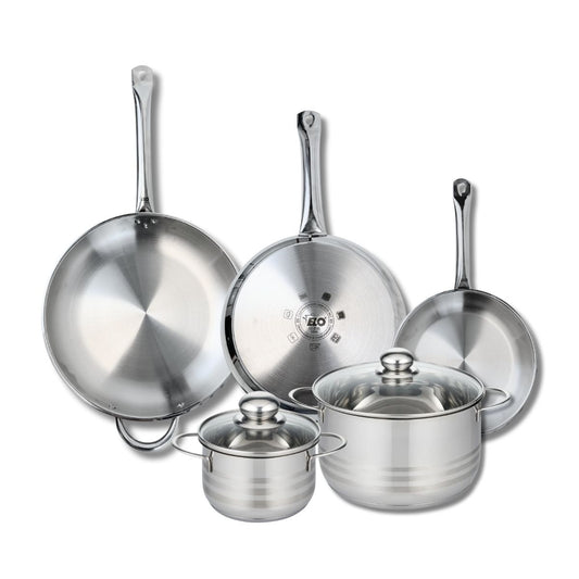 Ensemble de 3 Poêles de cuisson 24, 28 et 32 cm et 2 faitouts 16 et 24 cm Elo Profi Brillant