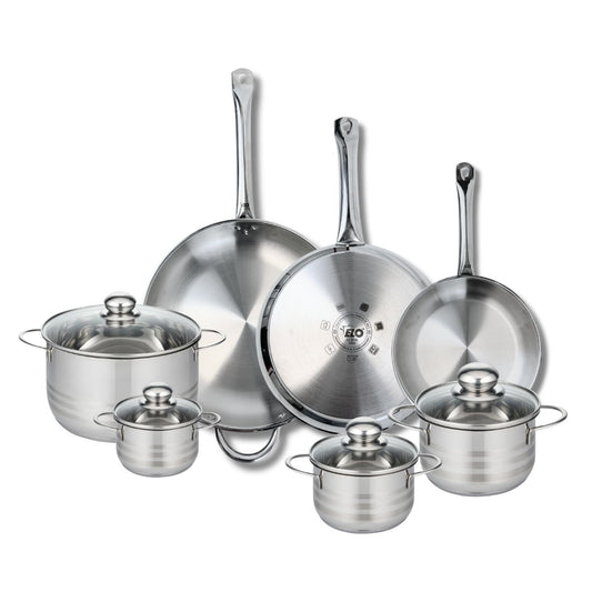 Ensemble de 3 Poêles de cuisson 24, 28 et 32 cm et 4 faitouts 12, 14, 16 et 20 cm Elo Profi Brillant