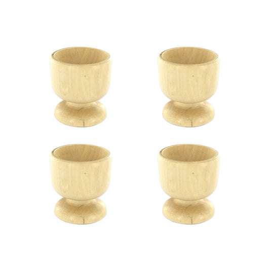 Lot de 4 coquetiers designs en bois Fackelmann Wood Edition