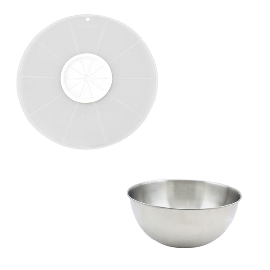 Duo Bol à mixer en inox et Couvercle 25 cm anti projections Fackelmann