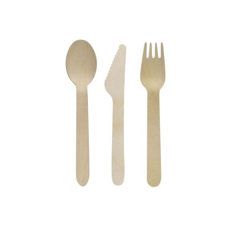 Ensemble de couverts en bois pour pique-nique x30 chacun Fackelmann Move