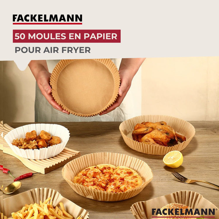 Ensemble de 300 Moules en papier pour air fryer carrés 20 cm Fackelmann Divers
