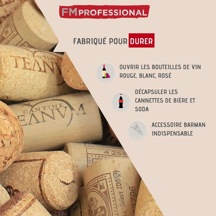 Tire bouchon à levier fonction décapsuleur FM Professional Boissons