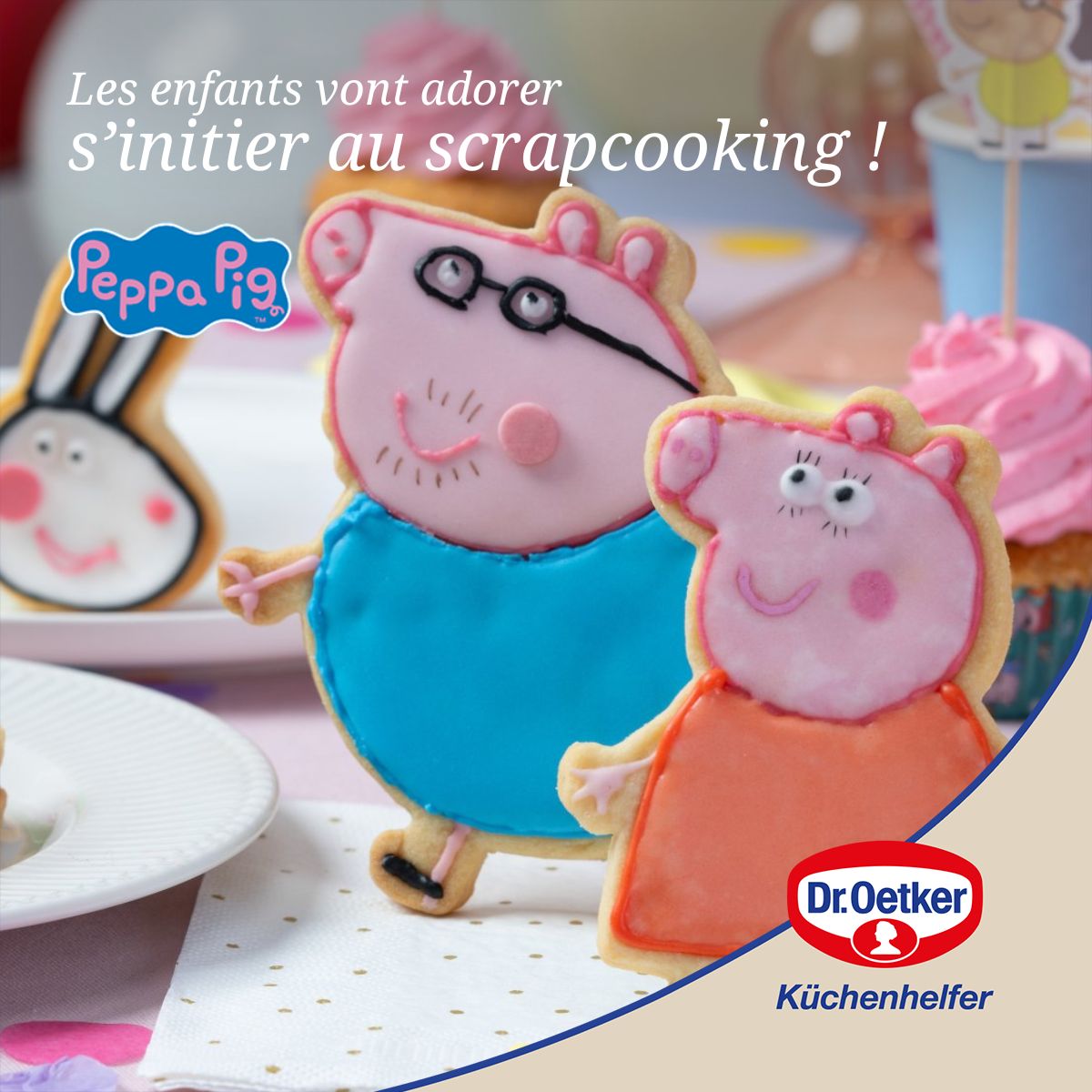 Set de 4 tampons et emporte-pièces pour enfants Dr. Oetker Peppa Pig 