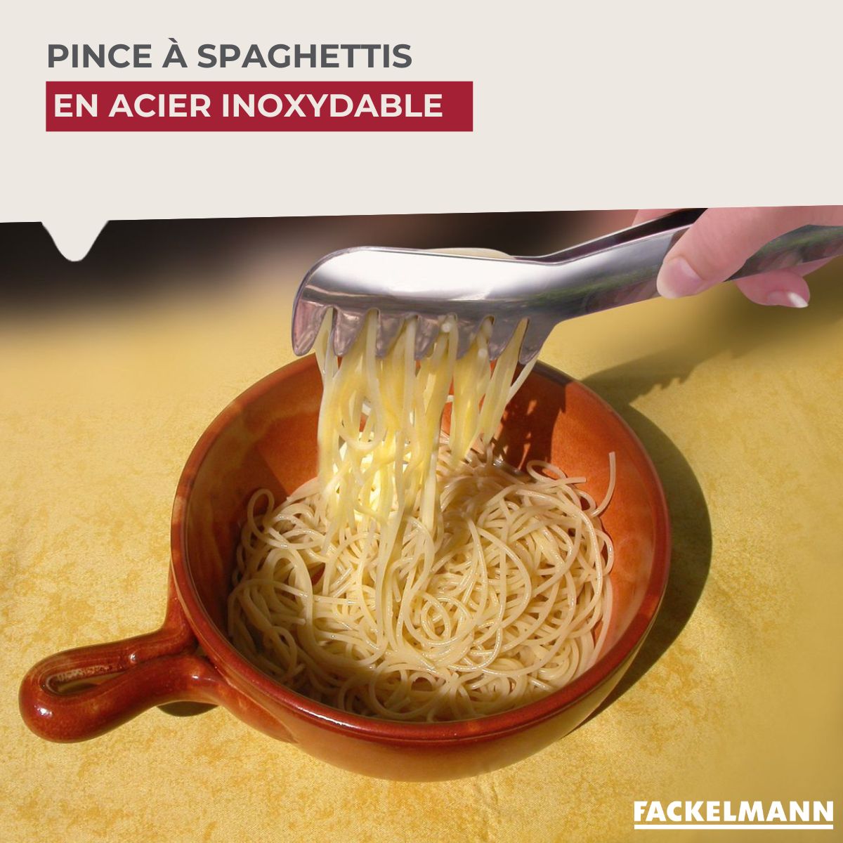 Pince à spaghettis, de cuisine en  Acier inoxydable Fackelmann
