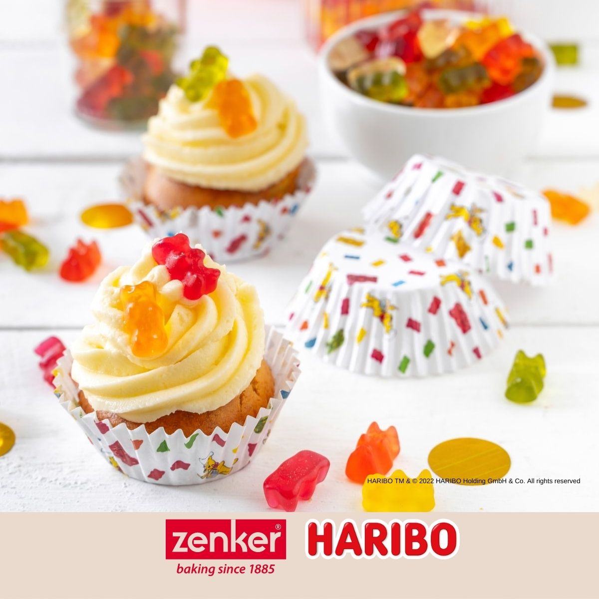 Lot de 50 moules à muffins en papier Zenker Haribo