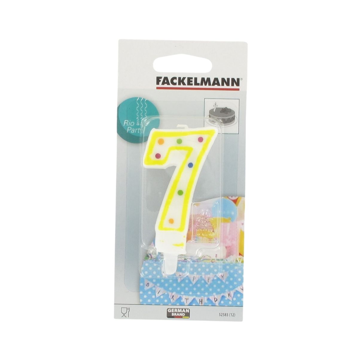 Bougie anniversaire chiffre 7 Fackelmann Rio Party