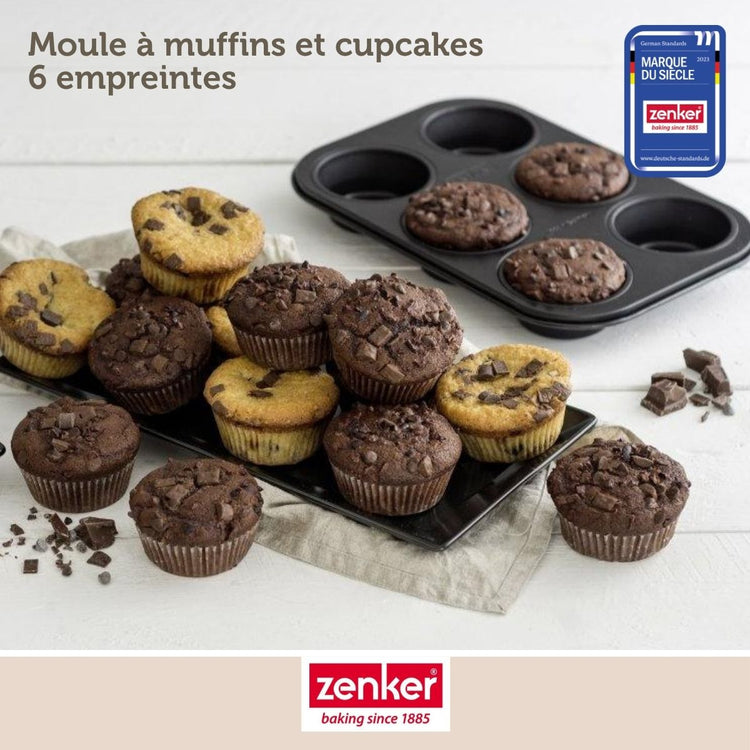 Moule à muffins 6 empreintes Zenker Black Metallic