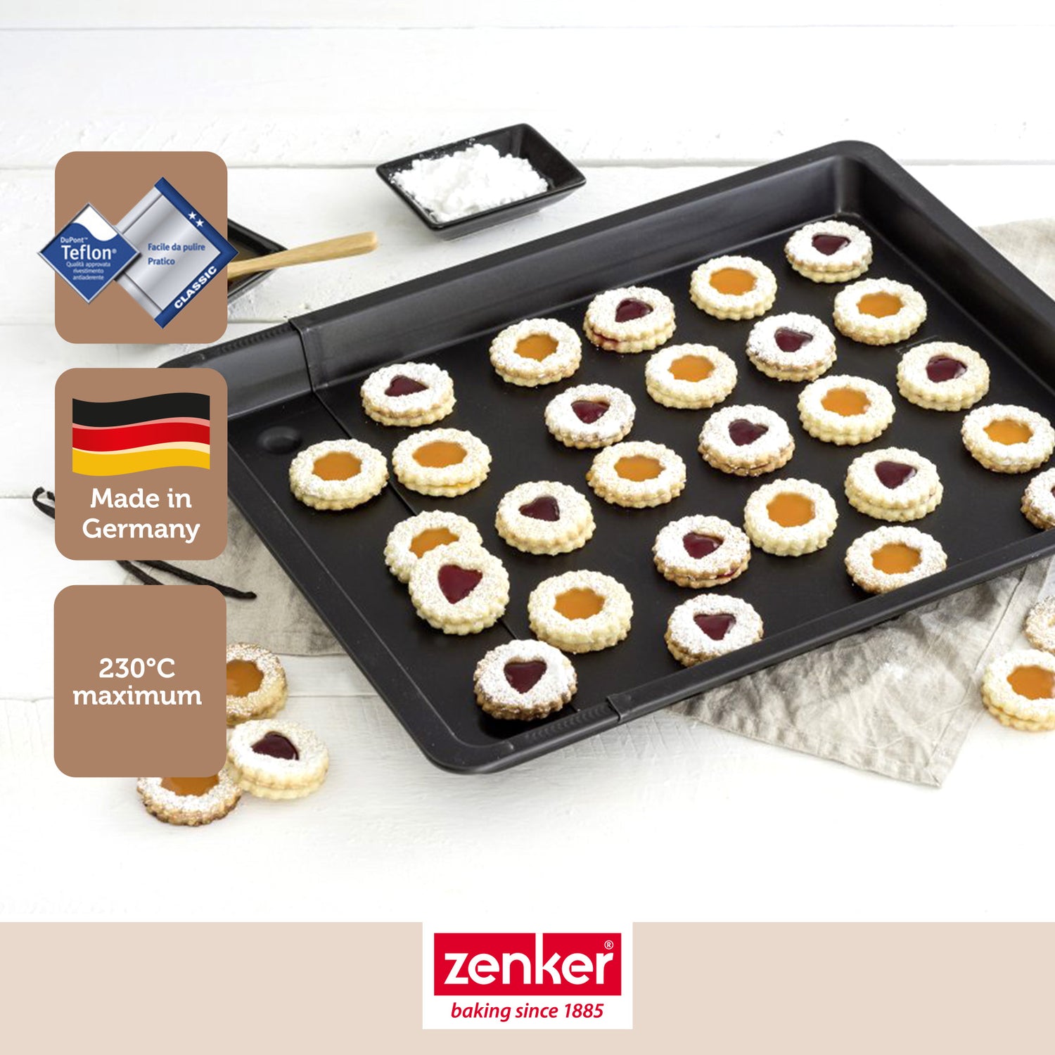 Plaque de cuisson four extensible de 37 à 52 cm Zenker Black Metallic