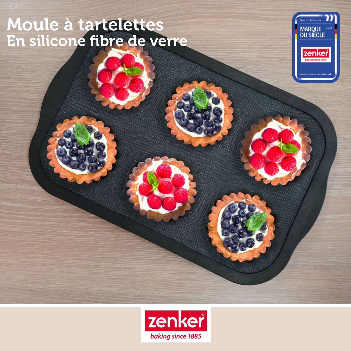 Moule 6 tartelette Zenker Silicone fibre de verre
