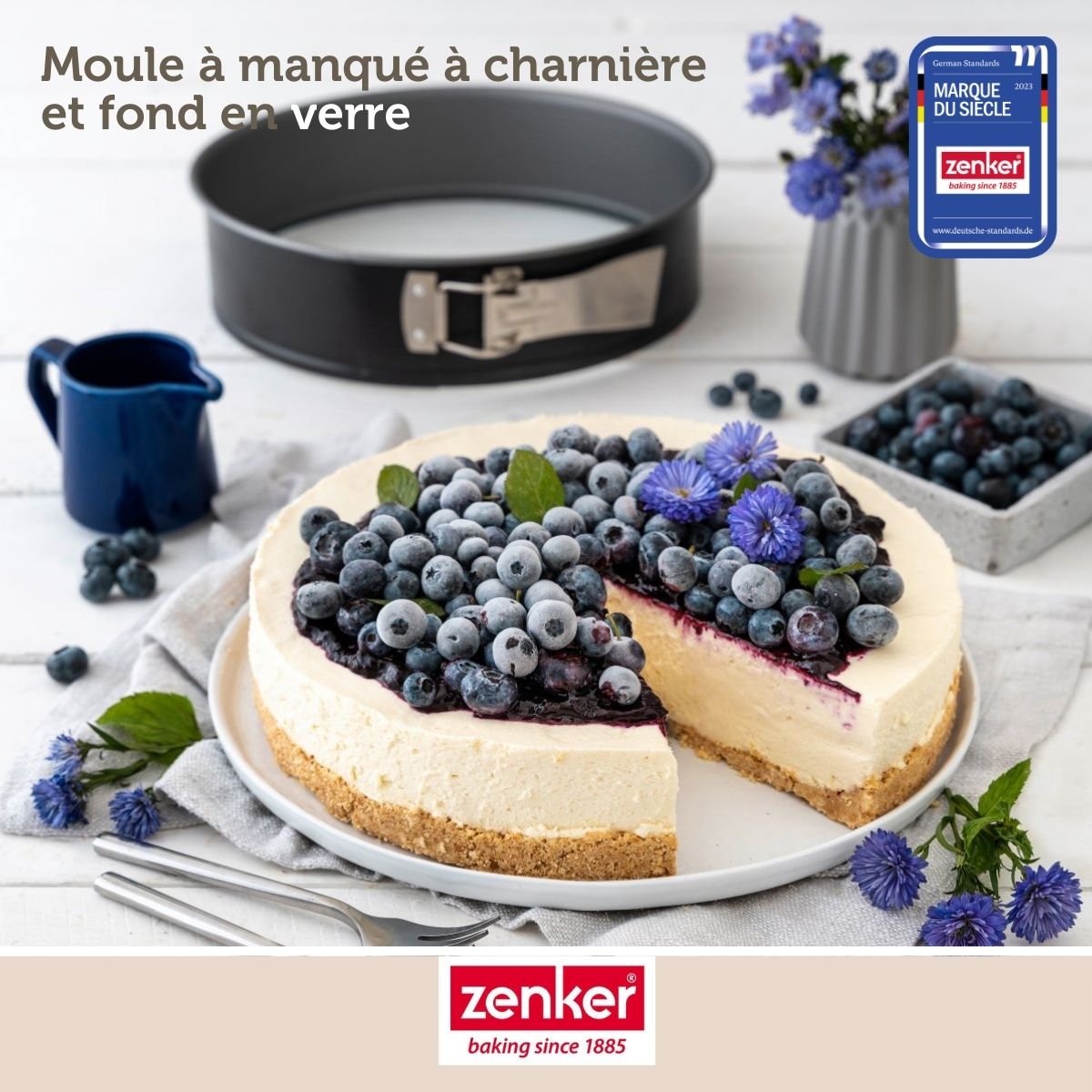 Moule à manqué à charnière fond en verre 26 cm Zenker Energy