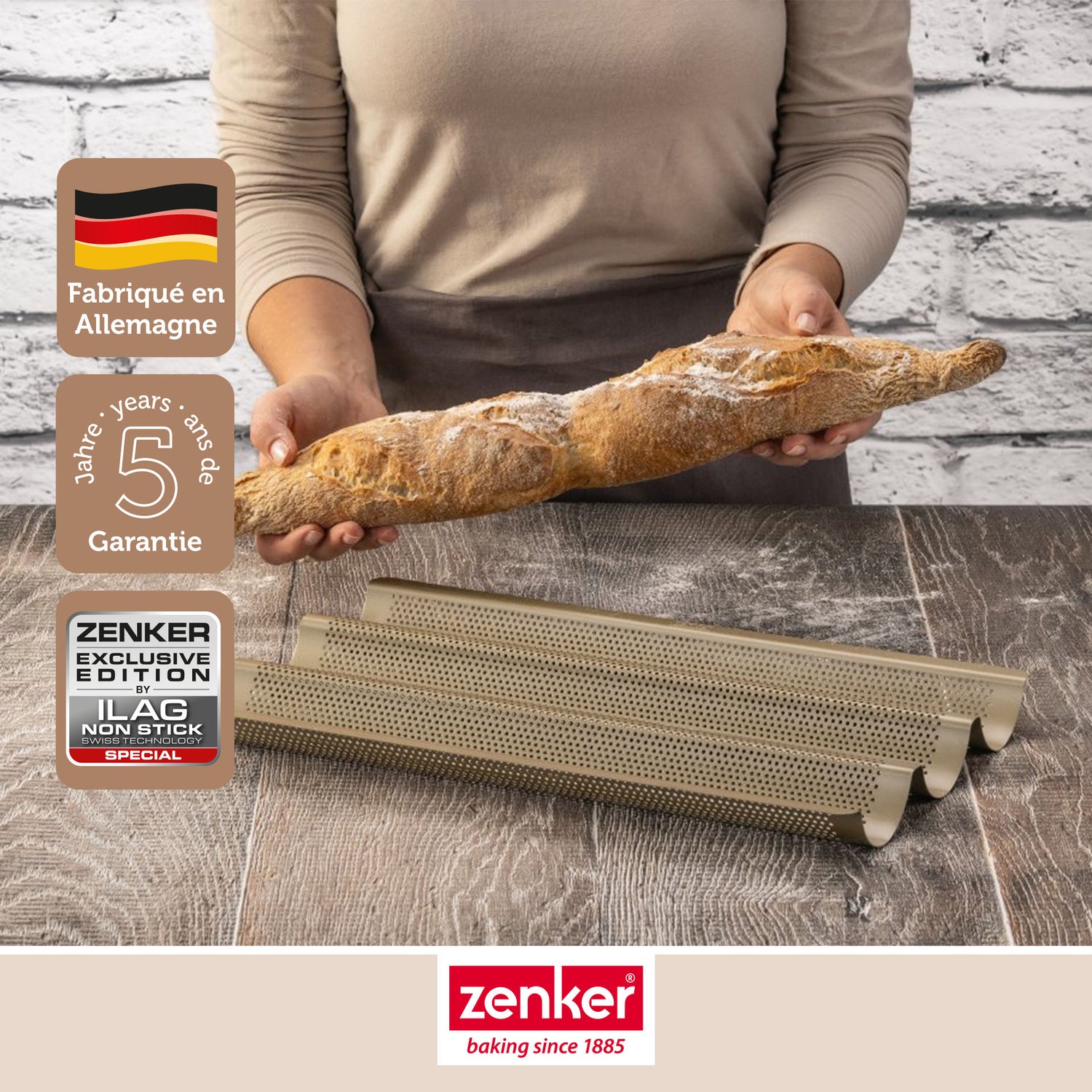 Moule à baguette 3 empreintes Zenker Mojave Gold