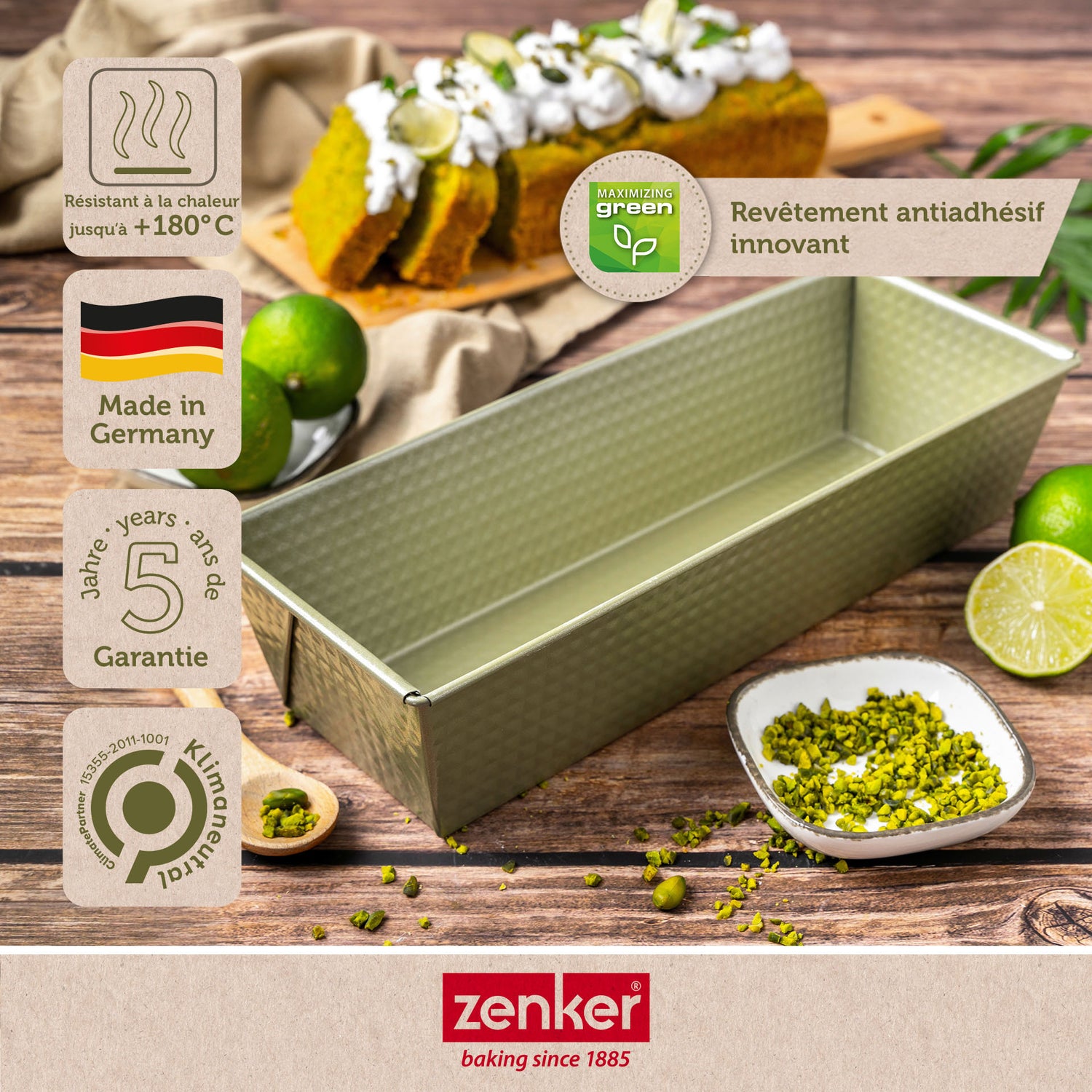 Moule à cake 30 cm Zenker Green Vision