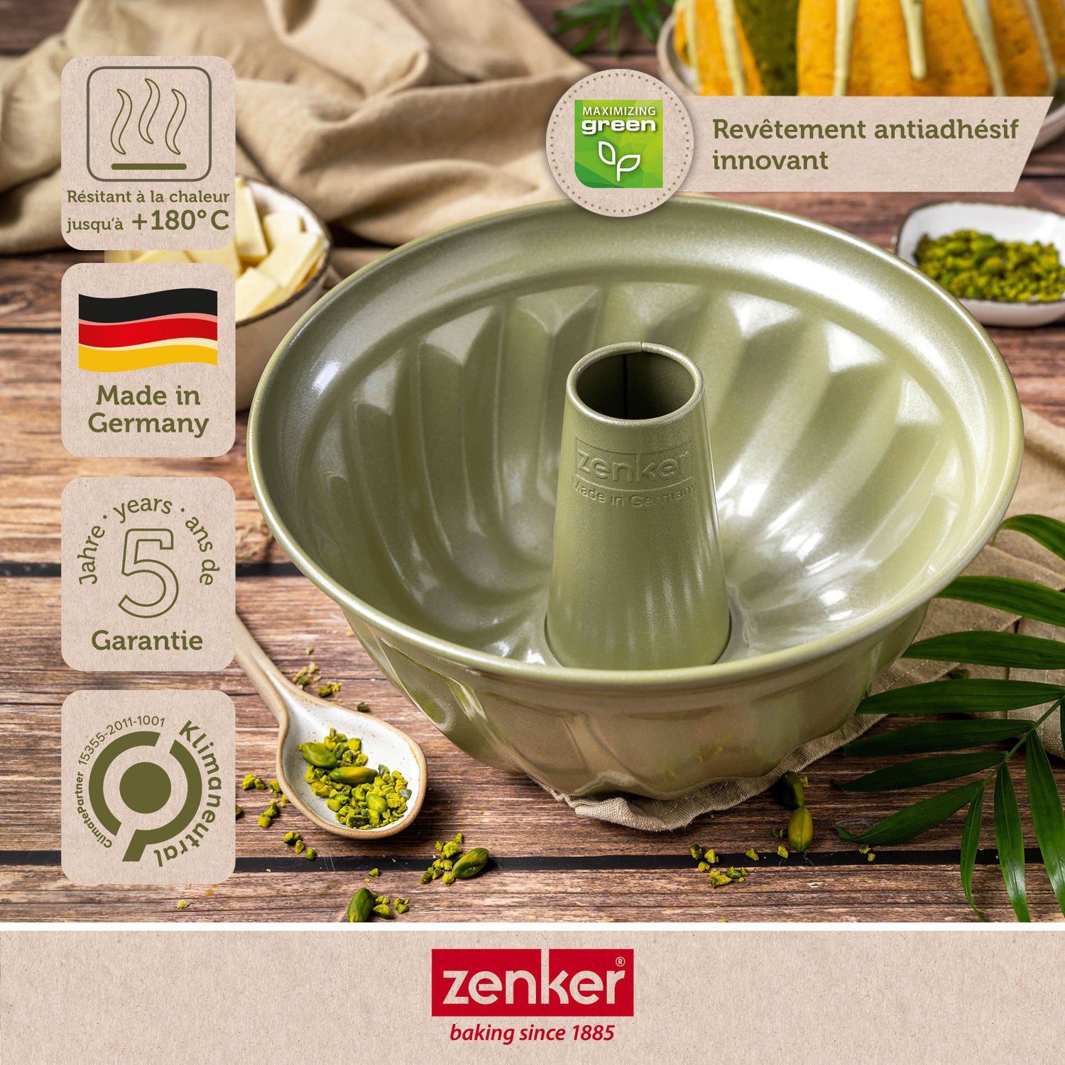 Moule à kouglof 25 cm Zenker Green Vision
