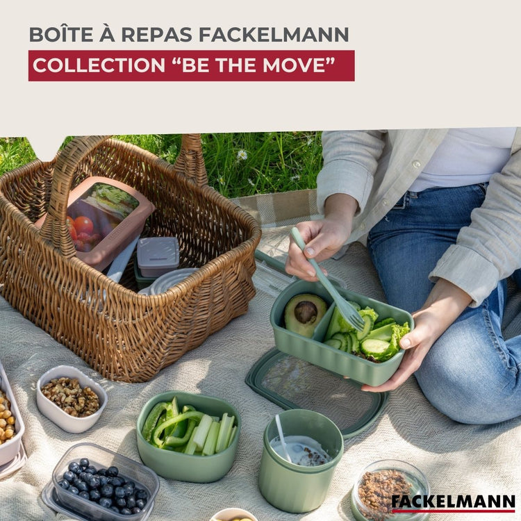 Lot de 4 lunch box 1L avec compartiments Fackelmann Storage