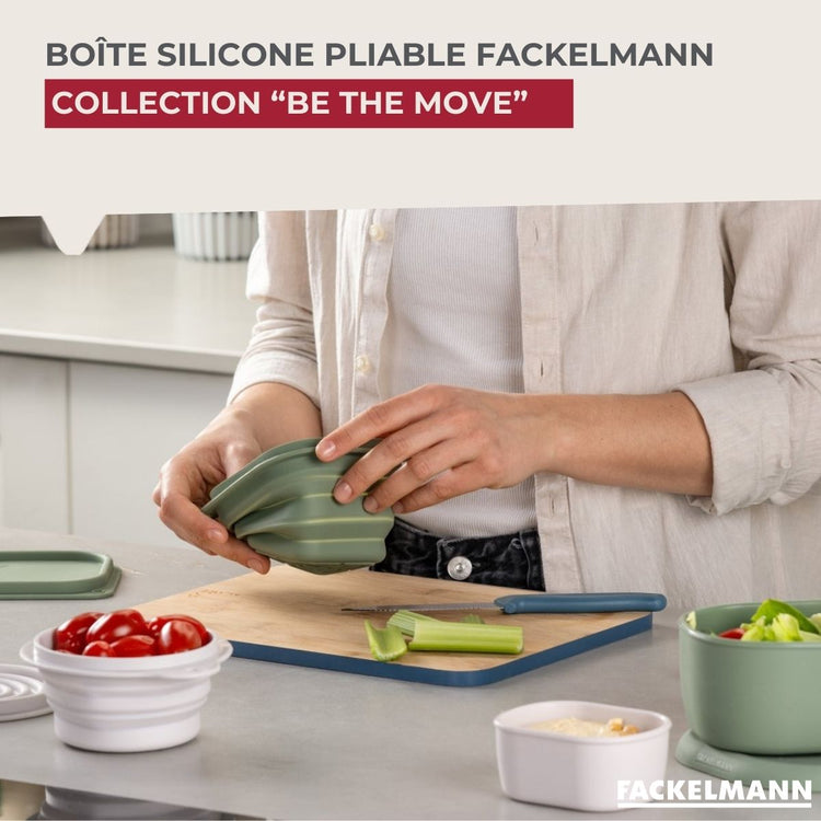 Lot de 4 boîtes de rangement pliable avec 4 ustensiles de cuisine Fackelmann Storage