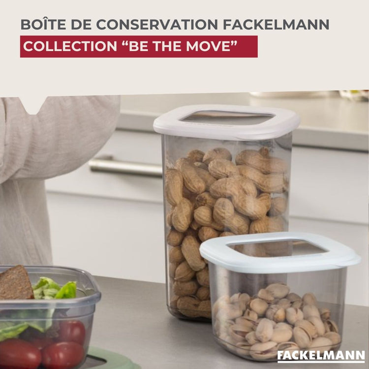 Lot de 4 boîtes hermétiques 0,55L avec 4 ustensiles de cuisine Fackelmann Storage