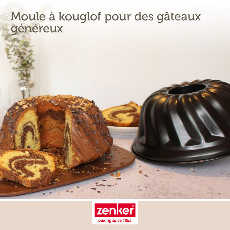 Set de 5 ustensiles de pâtisserie moule à kouglof bol à mixer verre mesureur et spatule silicone Black metallic Black mettallic Zenker  Black mettallic