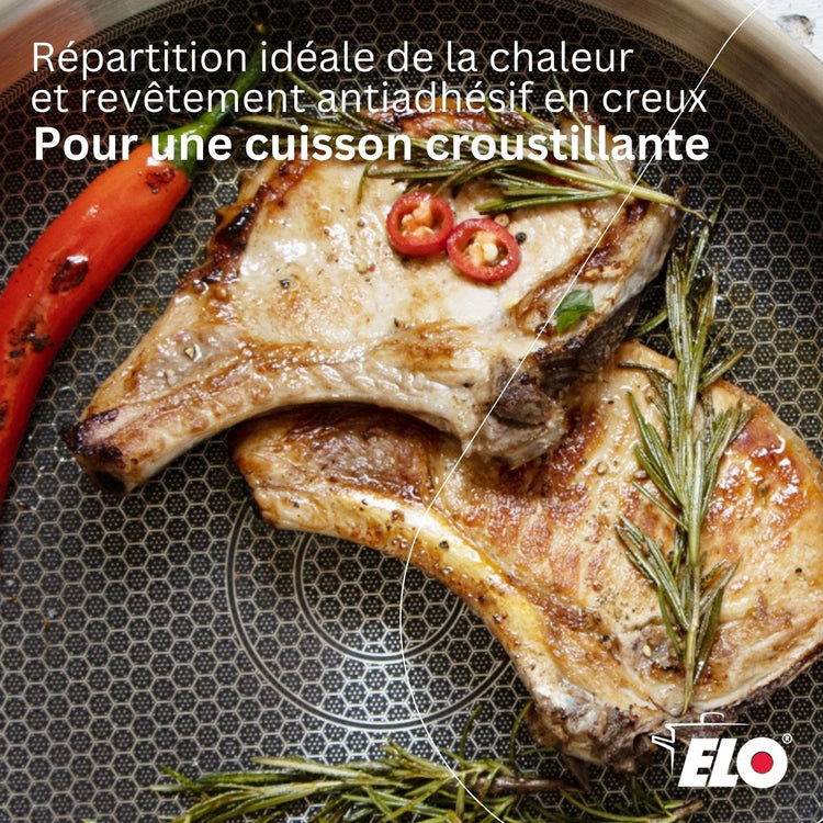 Lot Poêle 32 cm & Faitout 20 cm Elo Relief Evolution