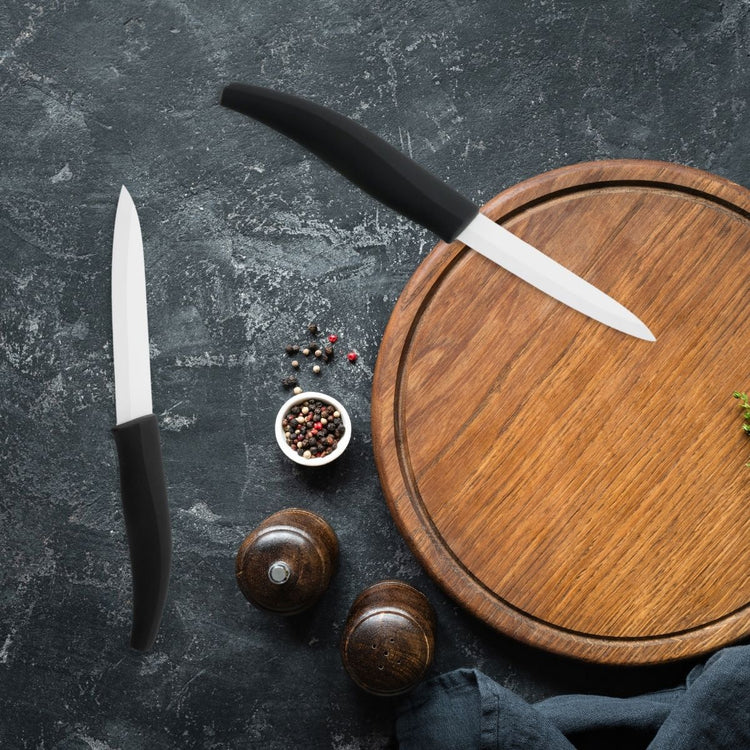 Set de 2 couteaux de cuisine lame en céramique Nirosta