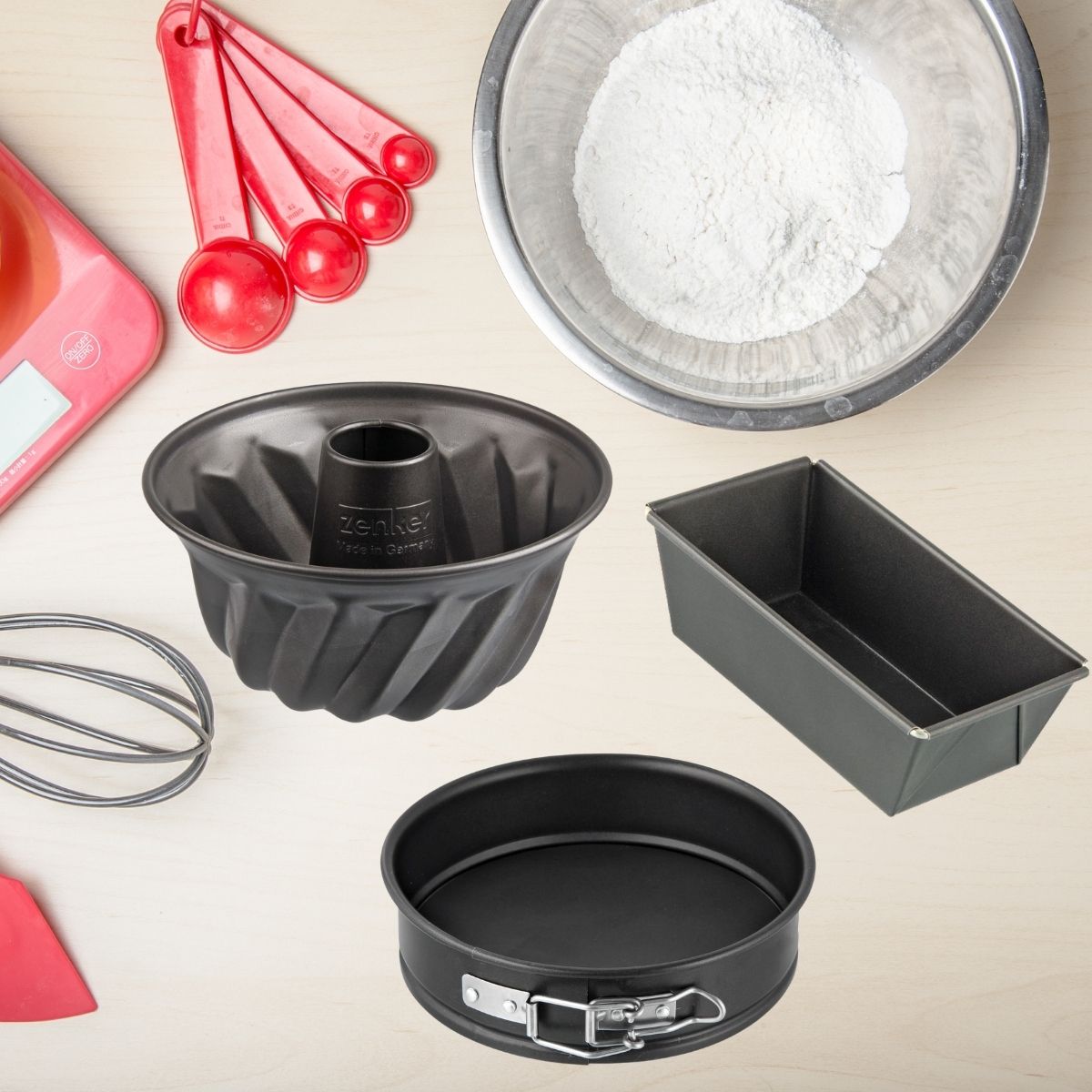 Set de 3 mini moules à cake, charnière et kouglof Zenker Spécial Mini