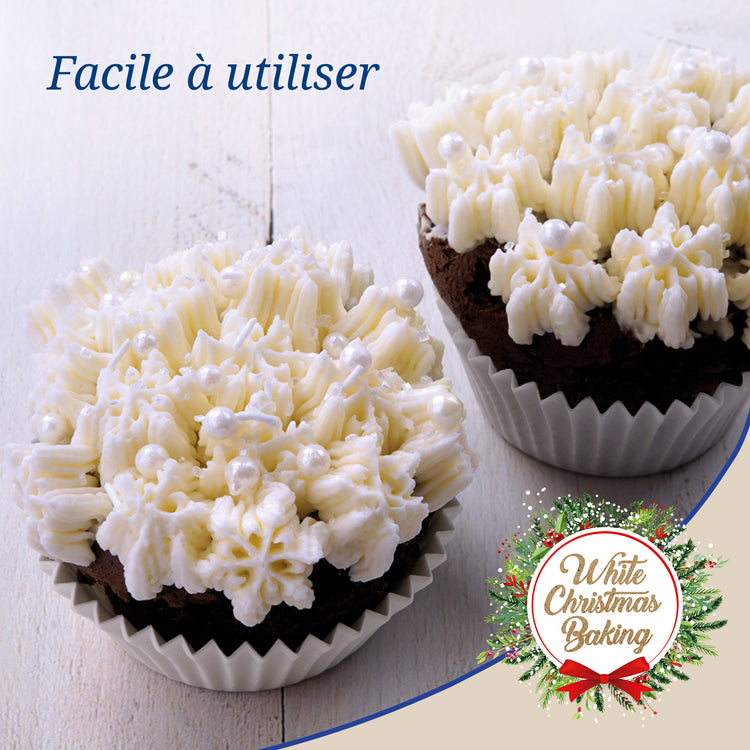 Lot de 4 poches à douille et embout flocon de neige en inox Dr.Oetker Baker Edition
