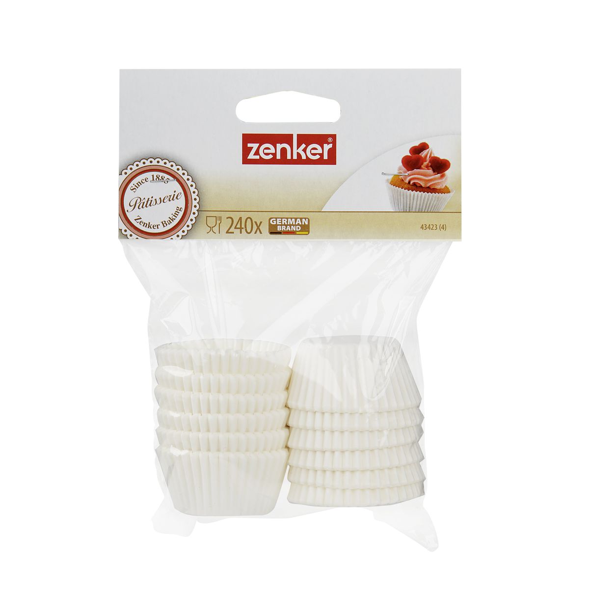 Lot de 240 moules à muffins en papier blanc Zenker
