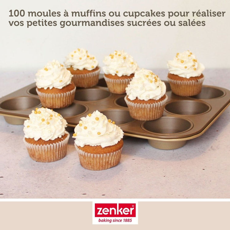 Pack de 100 moules à muffin en papier blanc Zenker