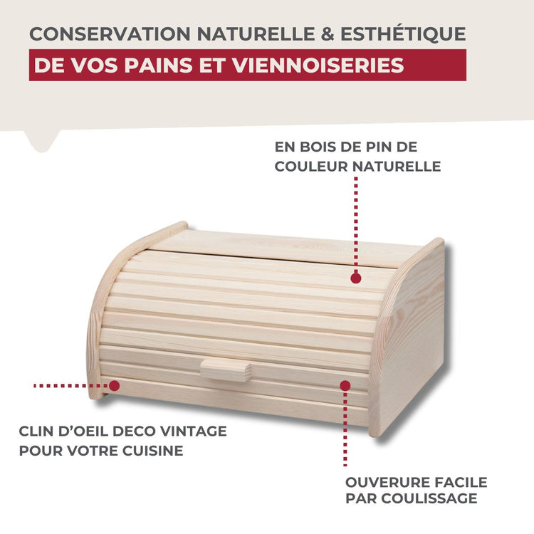 Huche à pain en bois Fackelmann Boissellerie