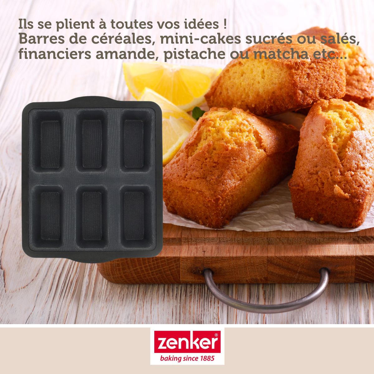 Moule 6 financiers Zenker Silicone fibre de verre