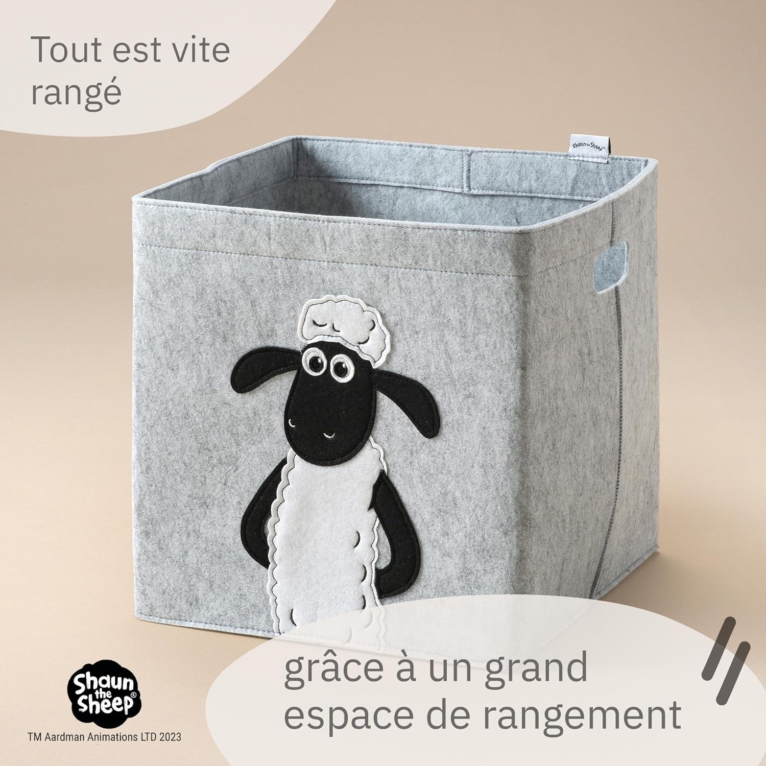 Boîte de rangement en feutre compatible Kallax Lifeney Shaun le mouton
