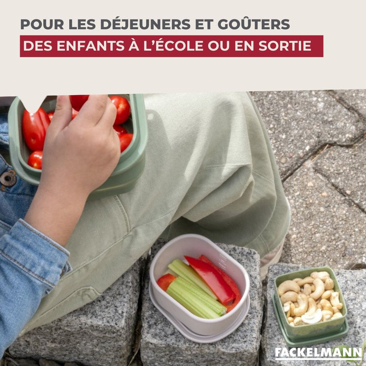 Lot de 4 lunch box 1 L avec 4 ustensiles de cuisine Fackelmann Storage