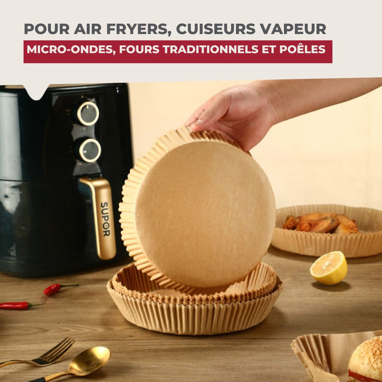 Lot de 300 Moules en papier air fryer carrés 20 cm Fackelmann