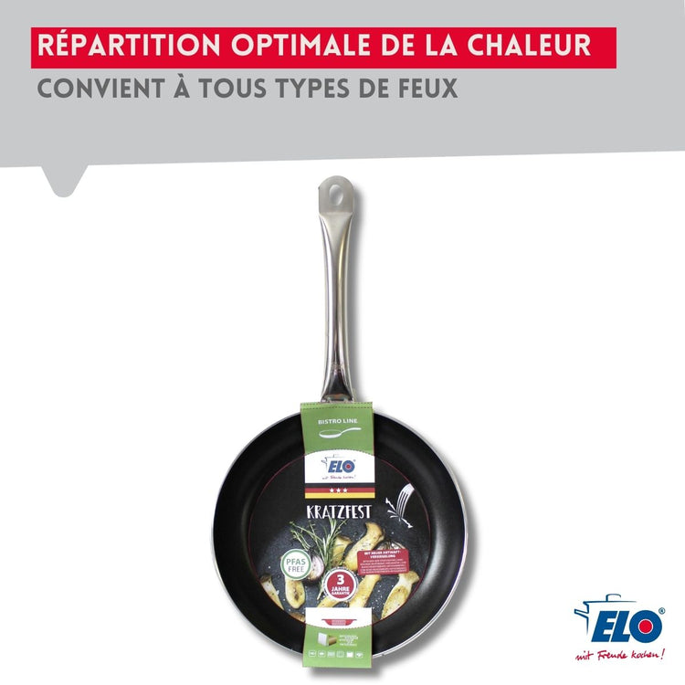 Set de 3 Poêles 24, 28 et 32 cm céramique sans PFAS Bistro Line Elo