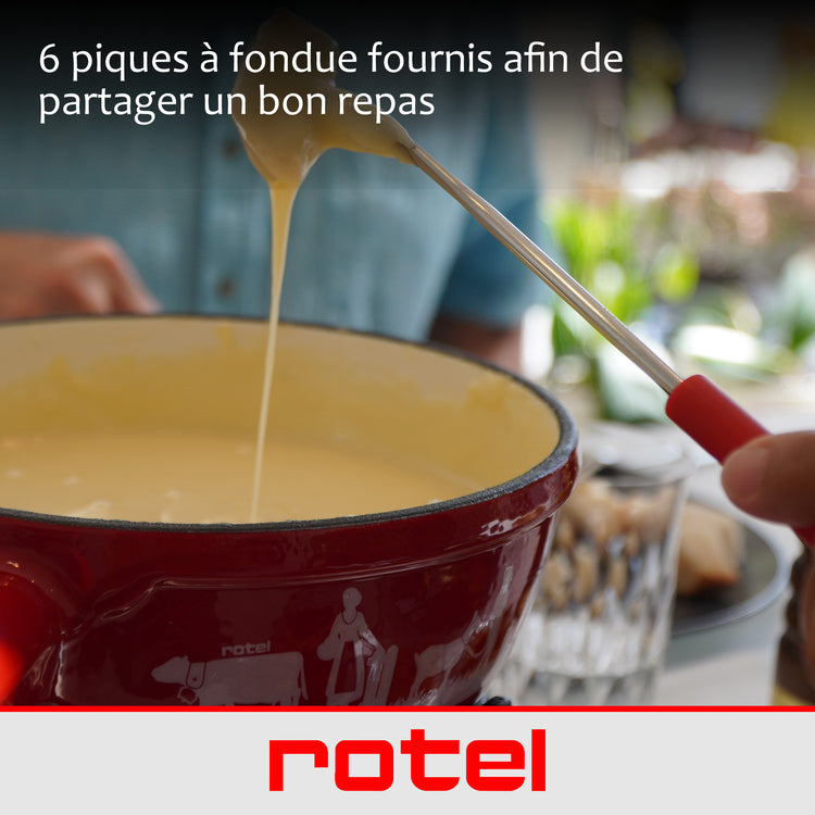 Service à fondue au fromage 6 personnes et 2 coupelles d'alcool gélifié Rotel Swiss Tradition