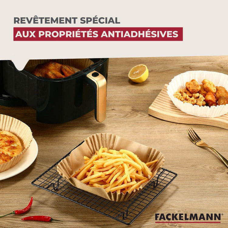 50 Moules en papier air fryer ronds 16 cm Fackelmann