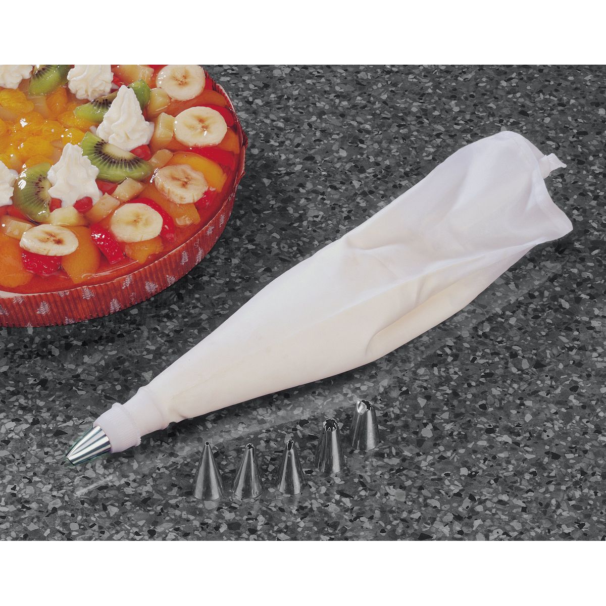 Poche à douille et 6 embouts de décoration en inox Zenker