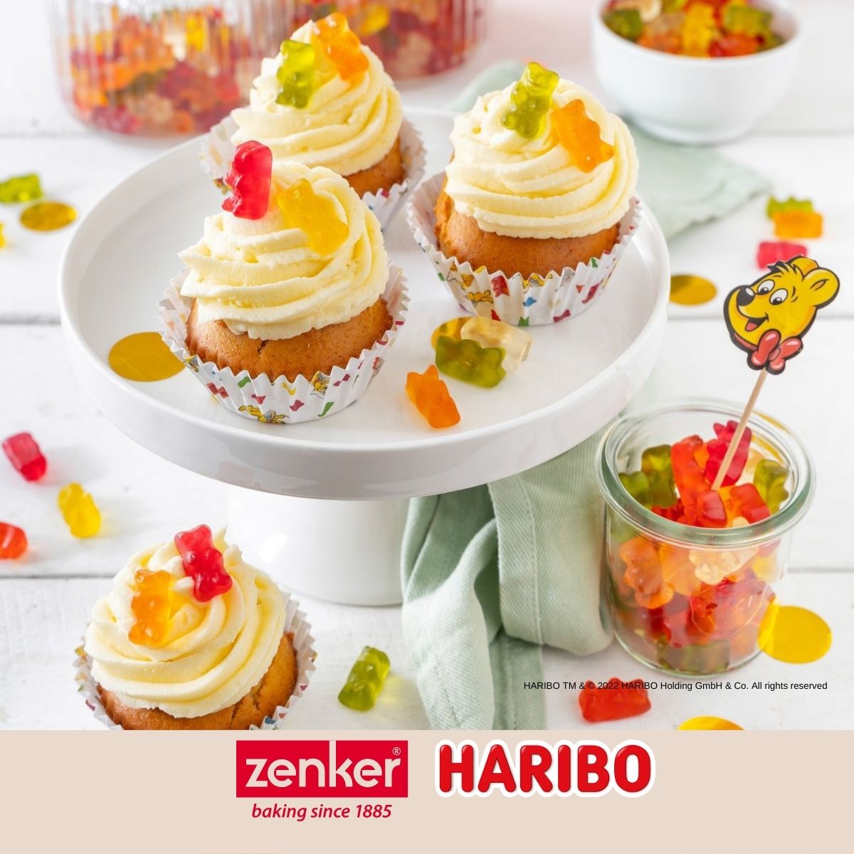 Lot de 50 moules à muffins en papier Zenker Haribo