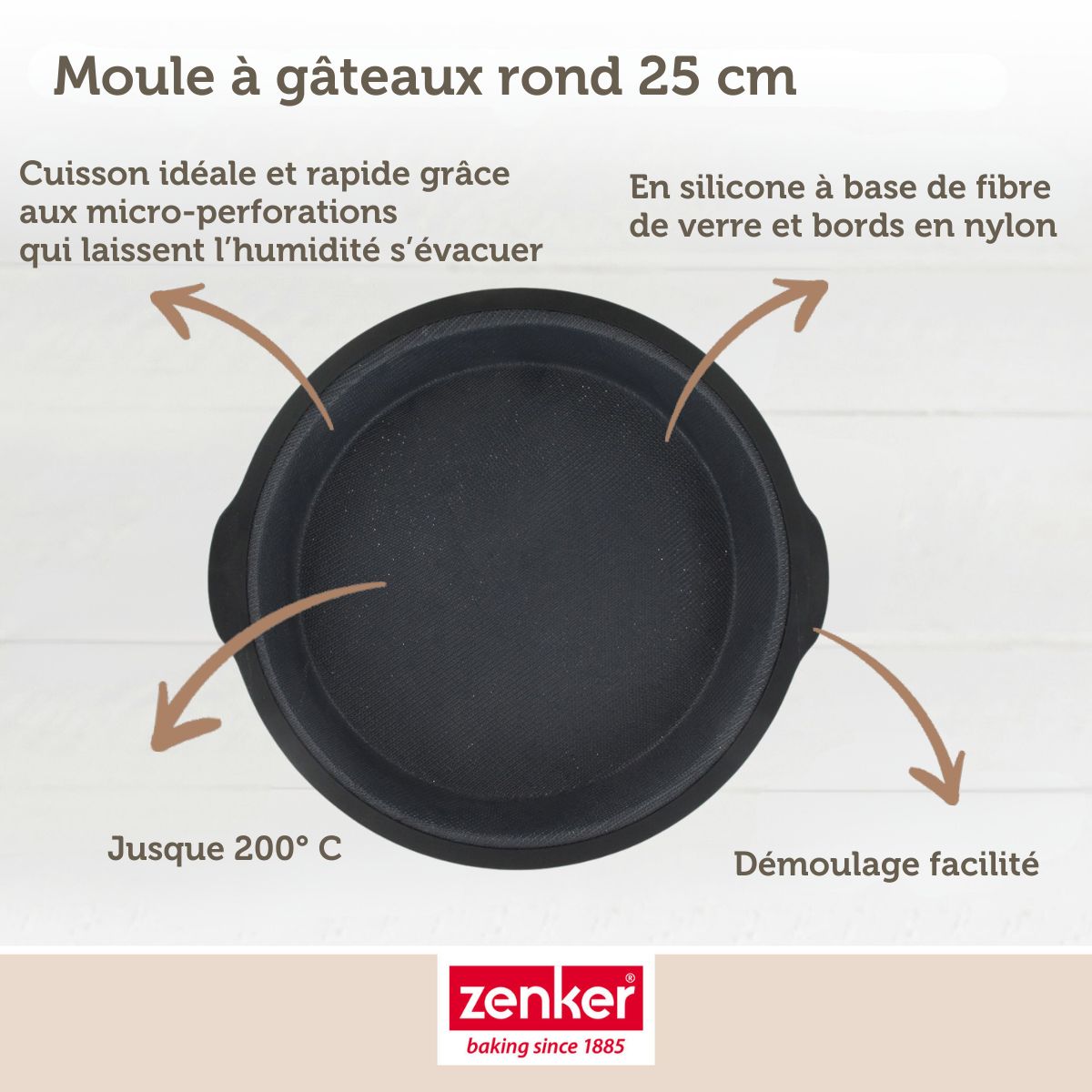Moule à manqué 25 cm Zenker Silicone fibre de verre