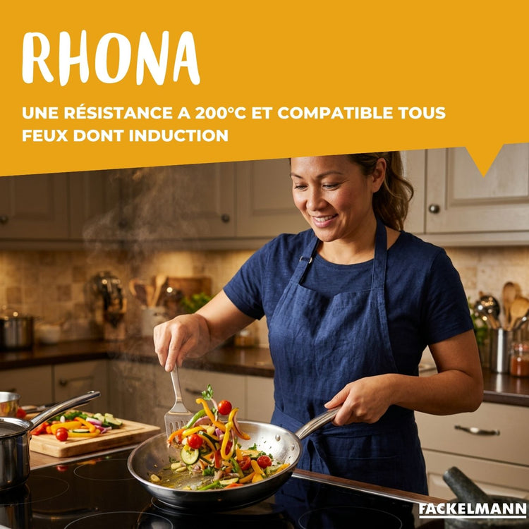 Lot de 4 casseroles 16/18/20/22 cm et poêles en inox 20/28 cm Fackelmann Rhona