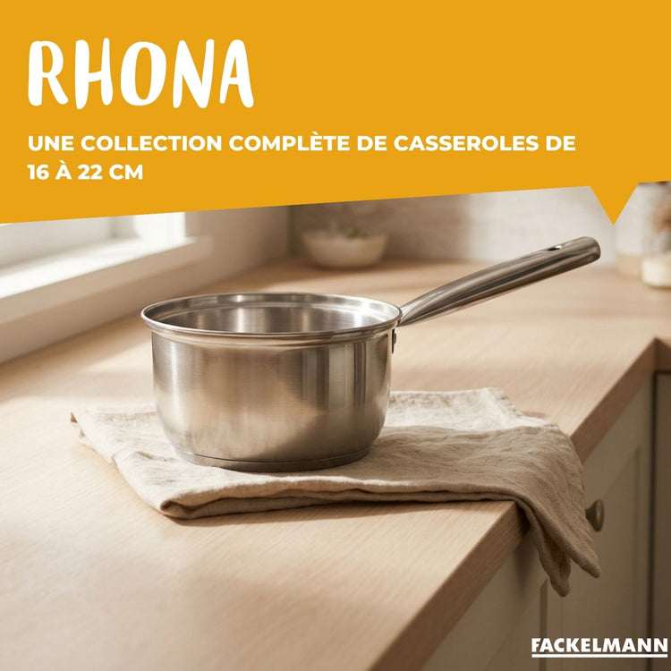 Lot de 3 casseroles 18/20/22 cm en inox Fackelmann Rhona