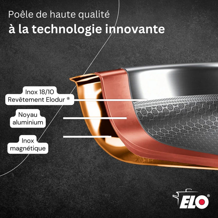 Lot Poêle 32 cm & Faitout 20 cm Elo Relief Evolution