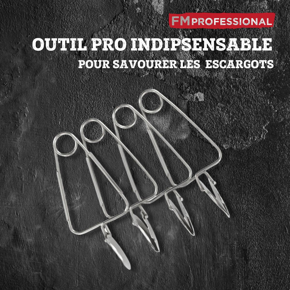 Lot de 4 pinces à escargot FM Professional