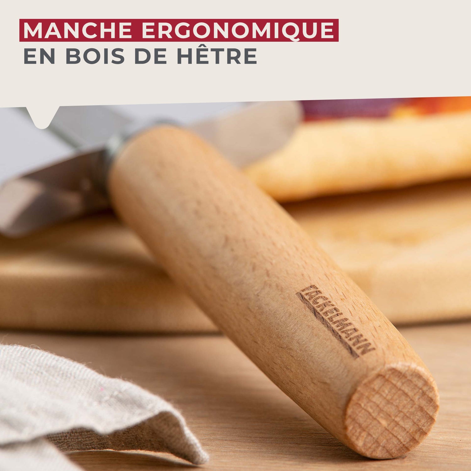 Roulette à pizza géante manche en bois Fackelmann Pizza & Pasta