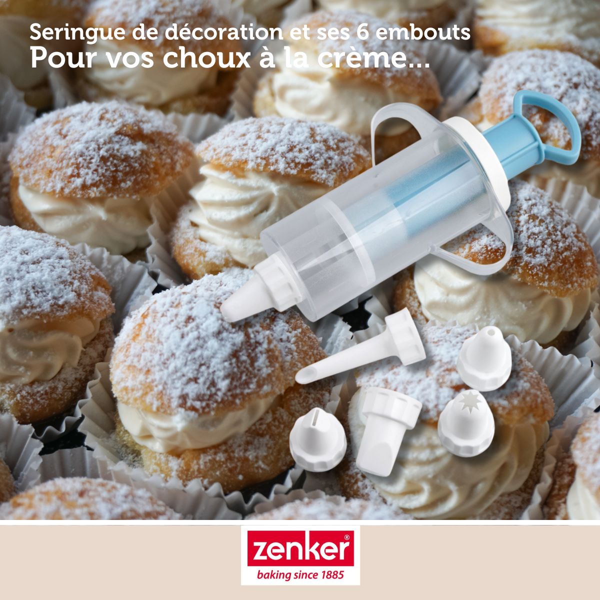 Seringue de décoration de gâteau et 6 embouts plastique Zenker Sweet Sensation