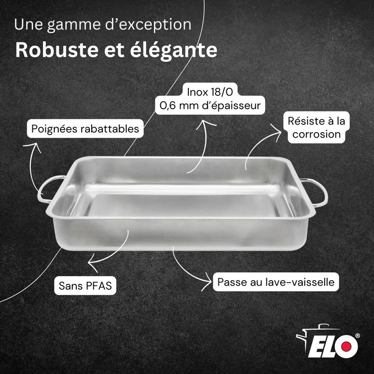 Grand plat à four acier inoxydable Elo Edition Red