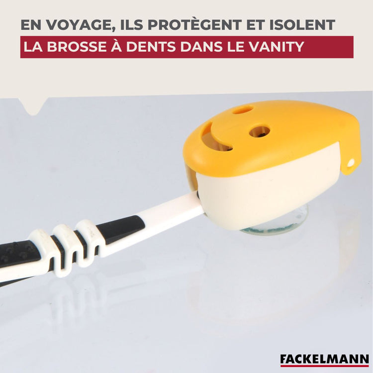 2 étuis de Protection pour Tête de Brosse à Dents Fackelmann Tecno